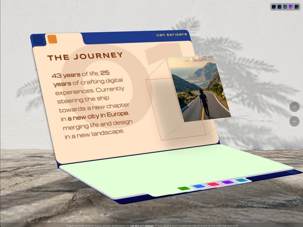 Indexfolio - Concept 3D personal site